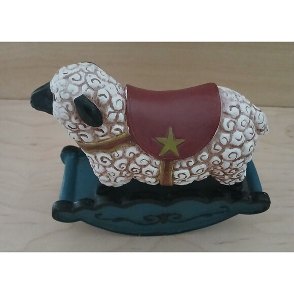Rocking Sheep Figurine Children's Baby Nursery Room Decor Cute Fun 6.5 x 5.5 - Picture 7 of 12